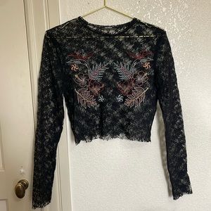 ZARA Embroidered Lace Top